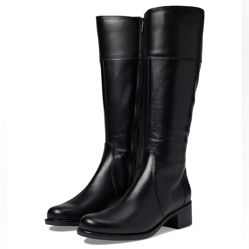 La Canadienne Passion Black Leather Knee high boots luxury riding 6 block heel - Picture 3 of 12